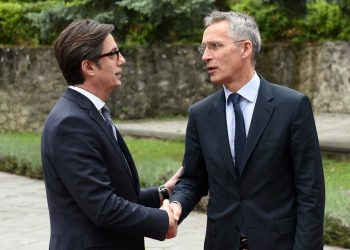 Presidenti Pendarovski në takim me sekretarin e përgjithshëm të NATO-s, Stoltenberg