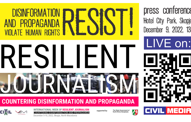 Konferencë për shtyp  e CIVILit dhe Y4M nga Gjermania: Dezinformatat dhe propaganda shkelin të drejtat e njeriut. Rezistoni!
