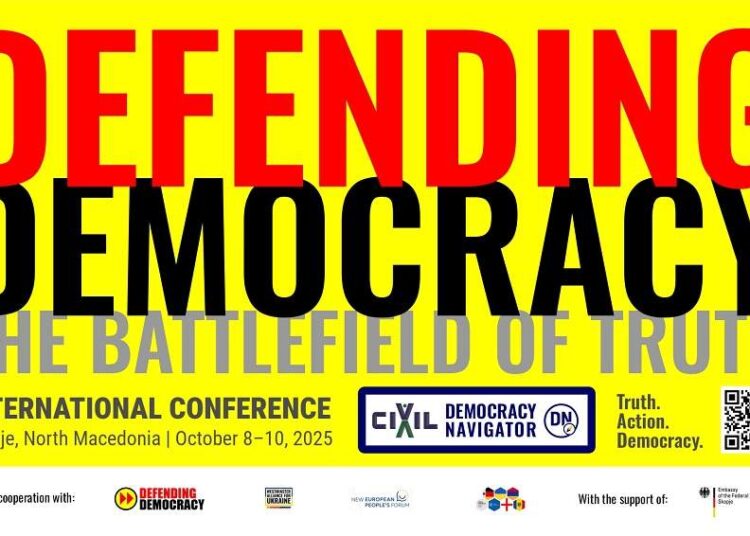 Konferenca Ndërkombëtare “Mbrojtja e Demokracisë: Fushëbeteja e së Vërtetës” do të mbahet në Shkup (program i plotë)